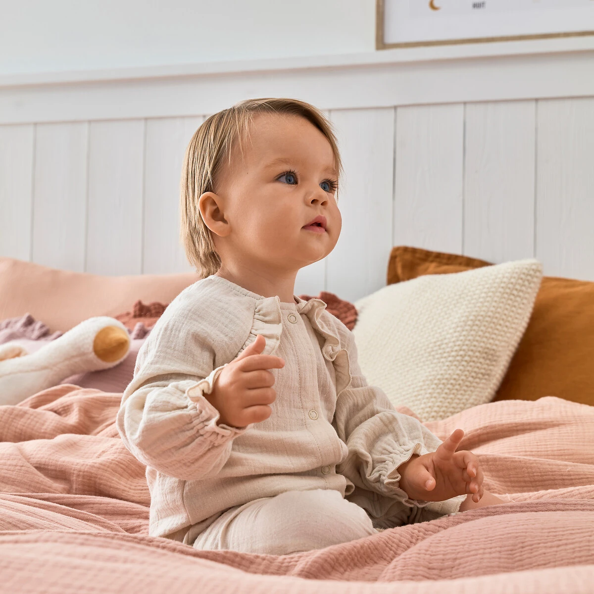 Combinaison Longue à Volants, Gaze De Coton 4 Combinaison Longue à Volants, Gaze De Coton – Image 4
