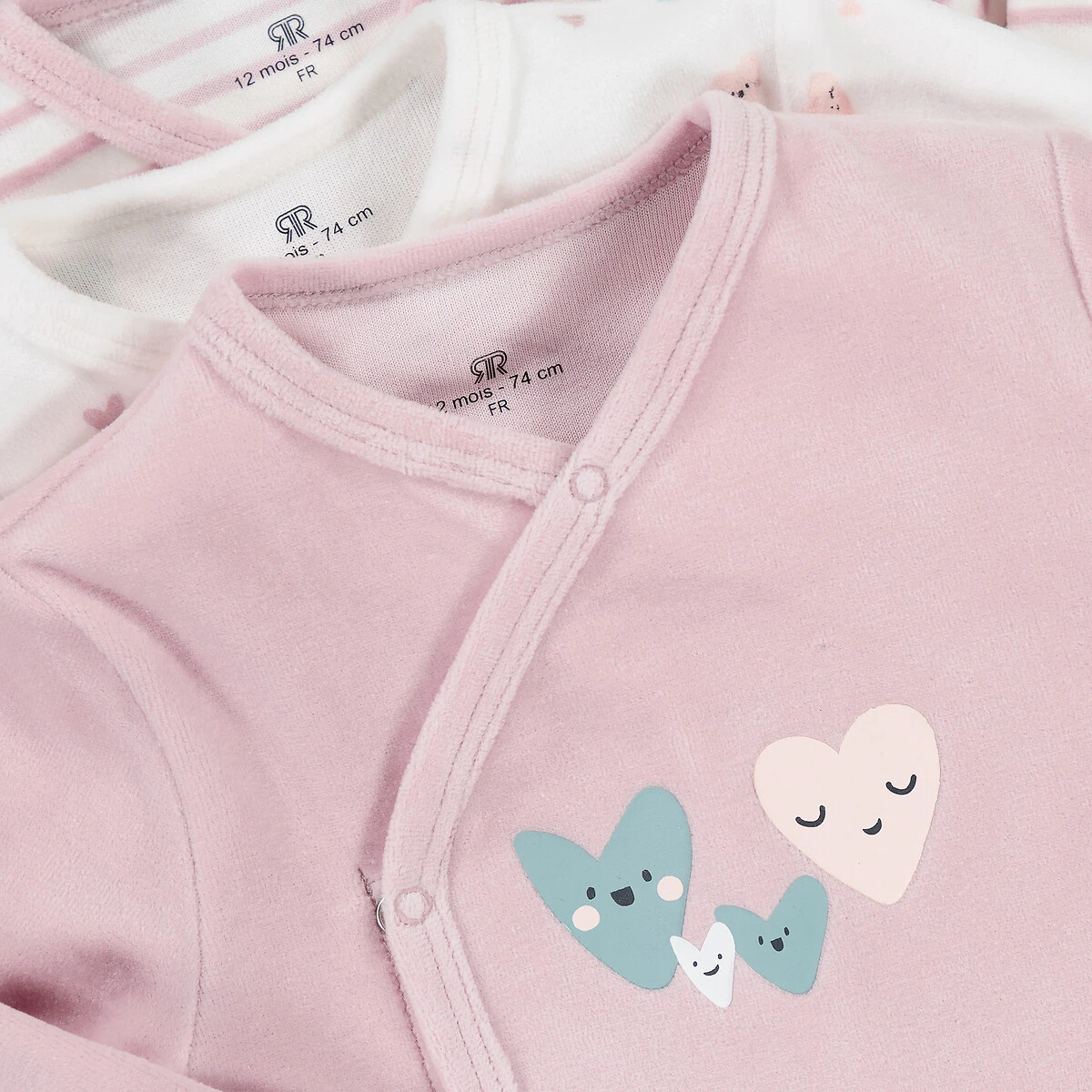 Lot De 3 Pyjamas 1 Pièce Velours 3 Lot De 3 Pyjamas 1 Pièce Velours – Image 3