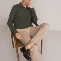 Polo En Pur Coton Manches Longues -Mode Décontractée b6c9c0257df301733766ace5fb203f58