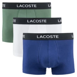 Lacoste Lot De 3 Boxers Unis En Coton Stretch