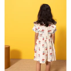 PETIT BATEAU Robe Manches Courtes Et Volants, Imprimé Fleurs -Mode Décontractée b79516c23727529421a372614b7c783a
