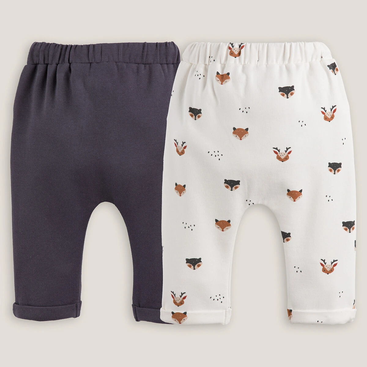 Lot De 2 Sarouels Molleton, Uni + Imprimé Renards 2 Lot De 2 Sarouels Molleton, Uni + Imprimé Renards – Image 2