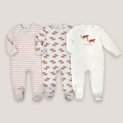 Lot De 3 Pyjamas 1 Pièce En Coton
