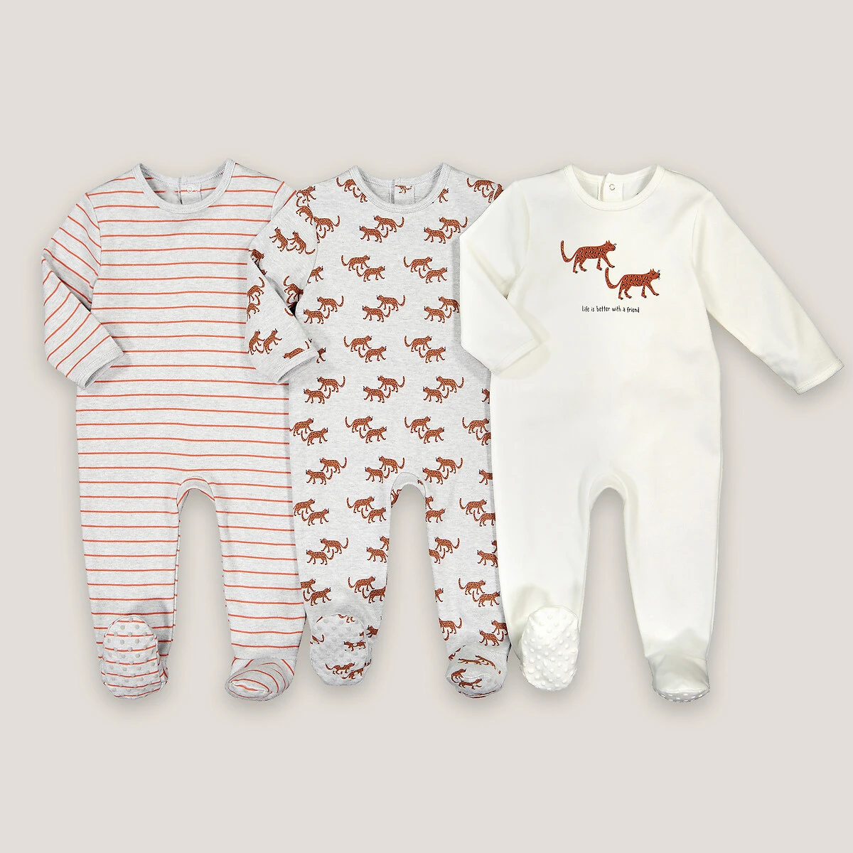 Lot De 3 Pyjamas 1 Pièce En Coton 1 Lot De 3 Pyjamas 1 Pièce En Coton