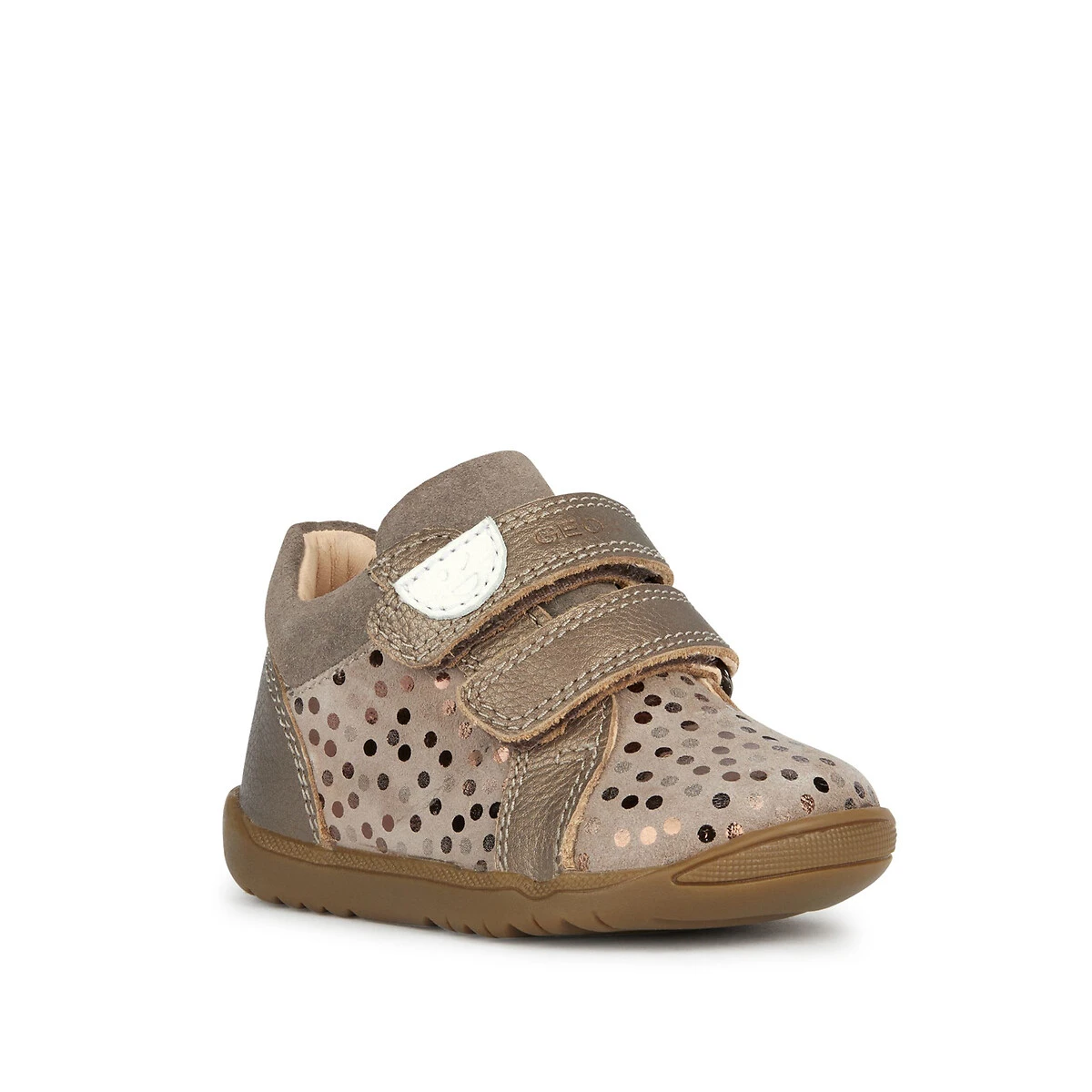 Geox Baskets Cuir Premiers Pas à Scratchs Macchia 2 Geox Baskets Cuir Premiers Pas à Scratchs Macchia – Image 2