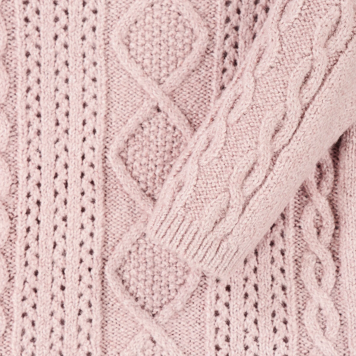 Robe-pull Droite Manches Longues, Maille Torsadée 5 Robe-pull Droite Manches Longues, Maille Torsadée – Image 5