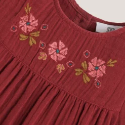 Robe Brodée à Manches Longues, Gaze De Coton 9 Robe Brodée à Manches Longues, Gaze De Coton -Mode Décontractée bb9d9d0b6d57b1f616fccdbee976e600