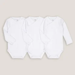 Lot De 3 Bodies Naissance, Coton Bio