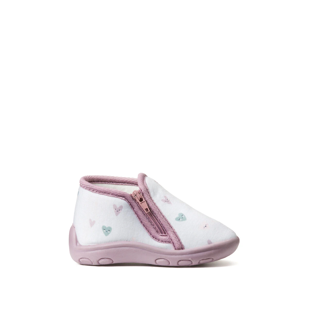 Chaussons Zippés, Motif Coeurs 1 Chaussons Zippés, Motif Coeurs