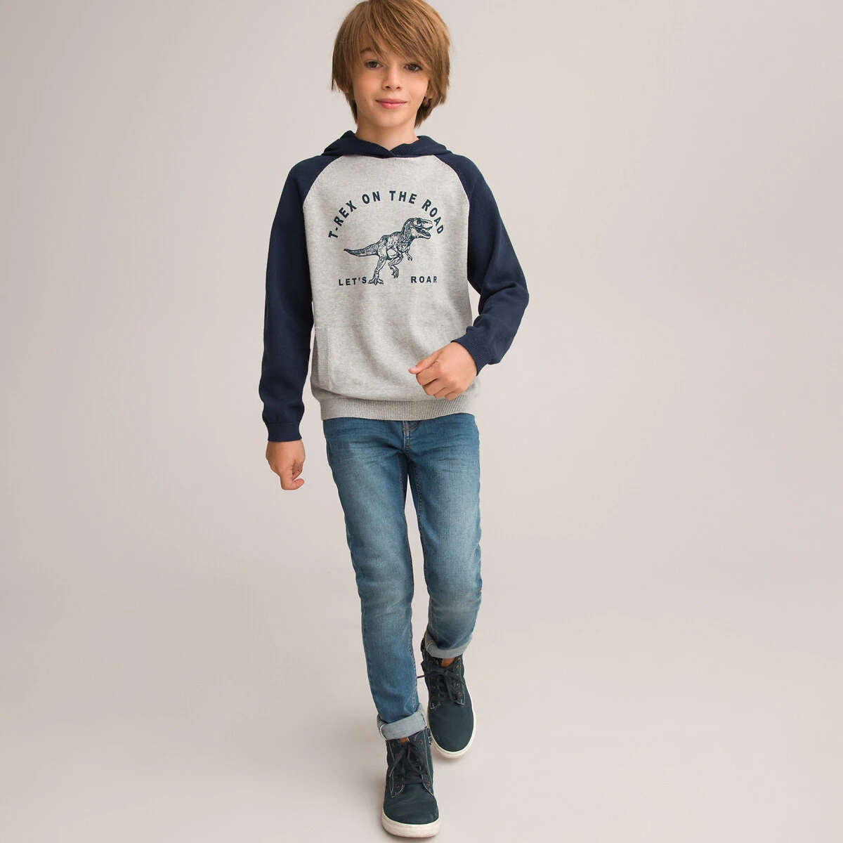 Pull à Capuche, Motif Dinosaure 2 Pull à Capuche, Motif Dinosaure – Image 2