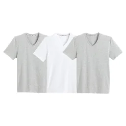 DIM Lot De 3 T-shirts Col V Coton Bio