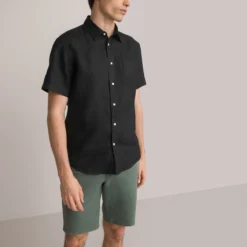 Chemise Droite Manches Courtes En Lin -Mode Décontractée c1679e7d0ab686097adc1f5bf3e025b9