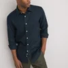 Chemise Droite Signature, Manches Longues, En Lin