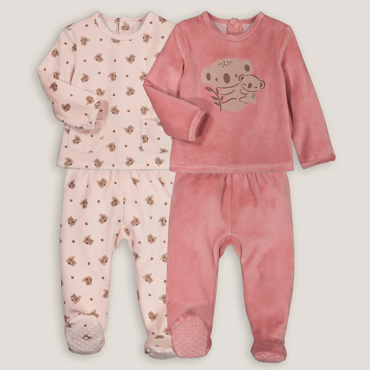 Lot De 2 Pyjamas 2 Pièces En Velours, Motif Koalas 1 Lot De 2 Pyjamas 2 Pièces En Velours, Motif Koalas