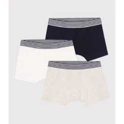 PETIT BATEAU Lot De 3 Boxers Unis En Coton