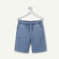 Bermuda En Coton Effet Denim