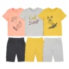 Lot De 3 Pyjashorts En Coton Imprimé Surf