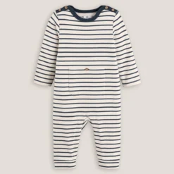 Combinaison Longue Signature Rayée En Molleton