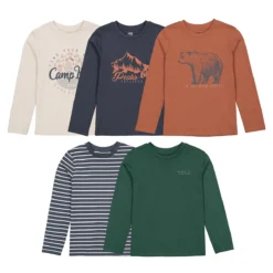 Lot De 5 T-shirts Manches Longues Imprimés