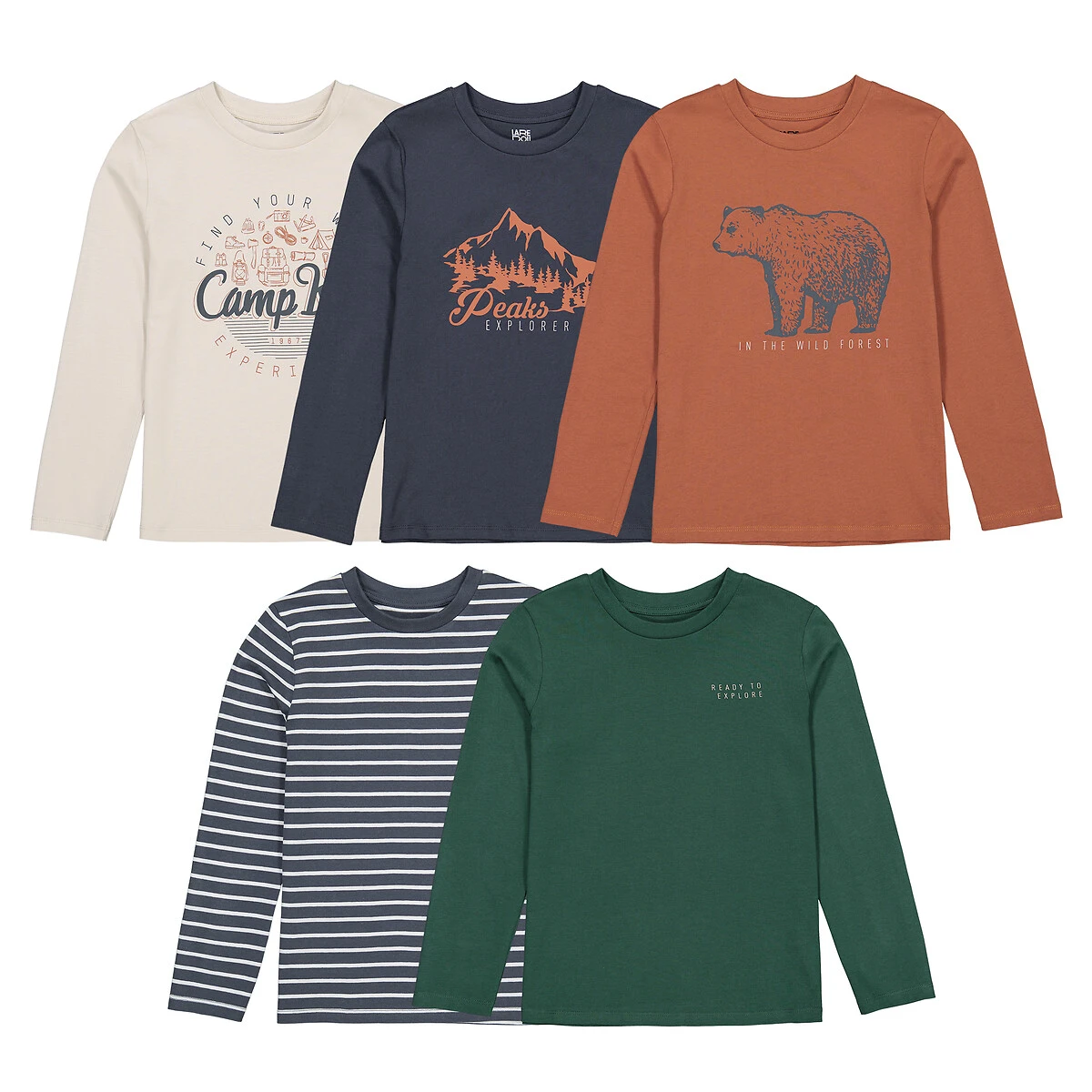 Lot De 5 T-shirts Manches Longues Imprimés 1 Lot De 5 T-shirts Manches Longues Imprimés