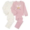 Lot De 2 Pyjamas En Velours Imprimé Lapin