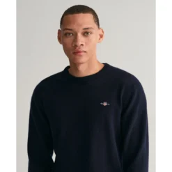 Gant Pull Col Rond En Lambswool -Mode Décontractée d5f1f9b6adbe1aff6455bd95bb586878