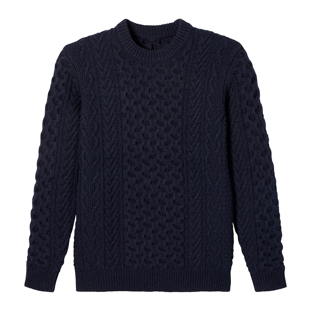 Pull Col Rond Signature, Maille Torsadée 1 Pull Col Rond Signature, Maille Torsadée