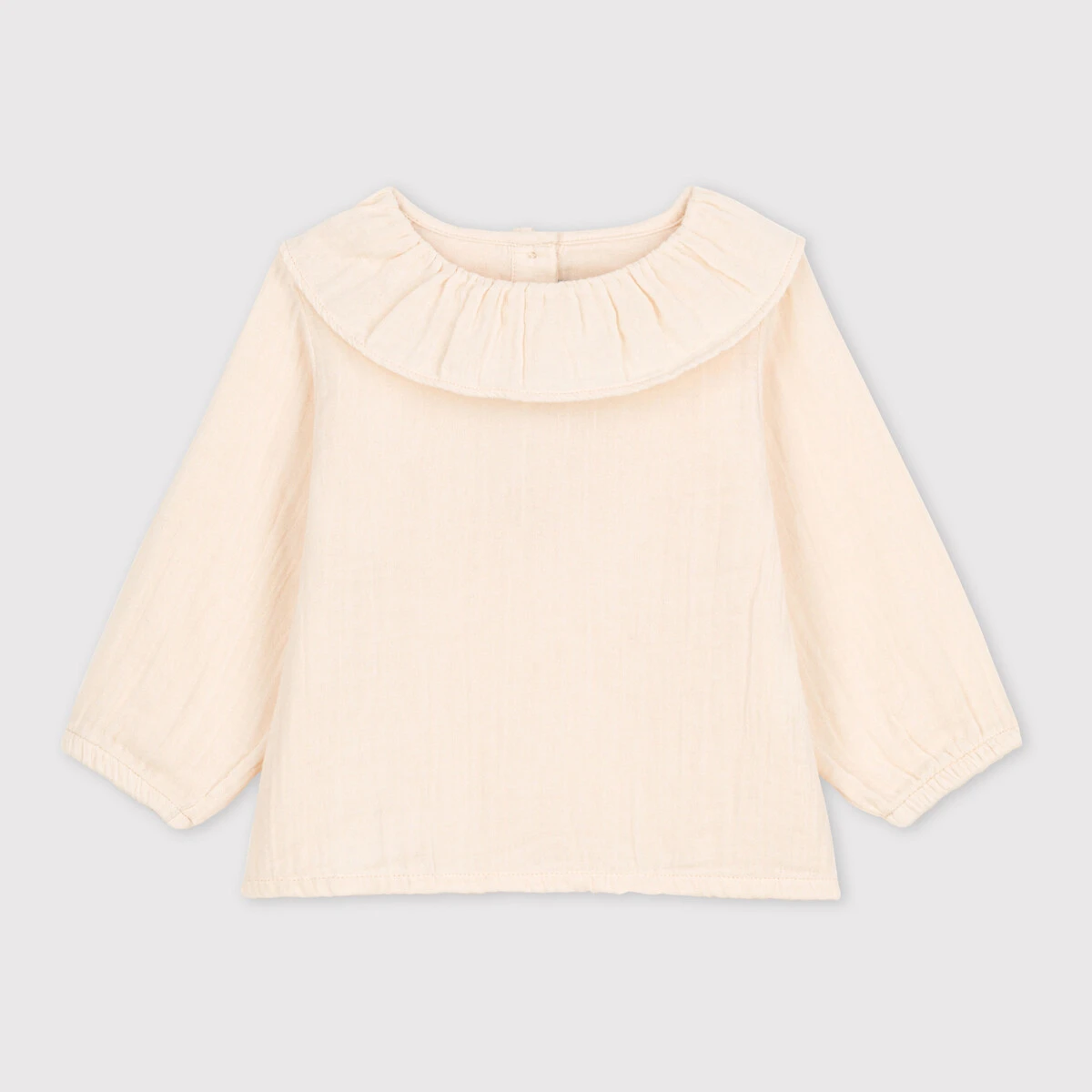 PETIT BATEAU Blouse Manches Longues En Gaze De Coton 1 PETIT BATEAU Blouse Manches Longues En Gaze De Coton