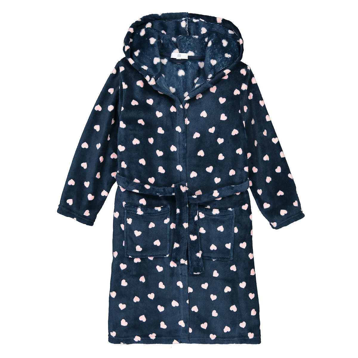 Robe De Chambre à Capuche En Polaire Imprimé Cœur 3 Robe De Chambre à Capuche En Polaire Imprimé Cœur – Image 3