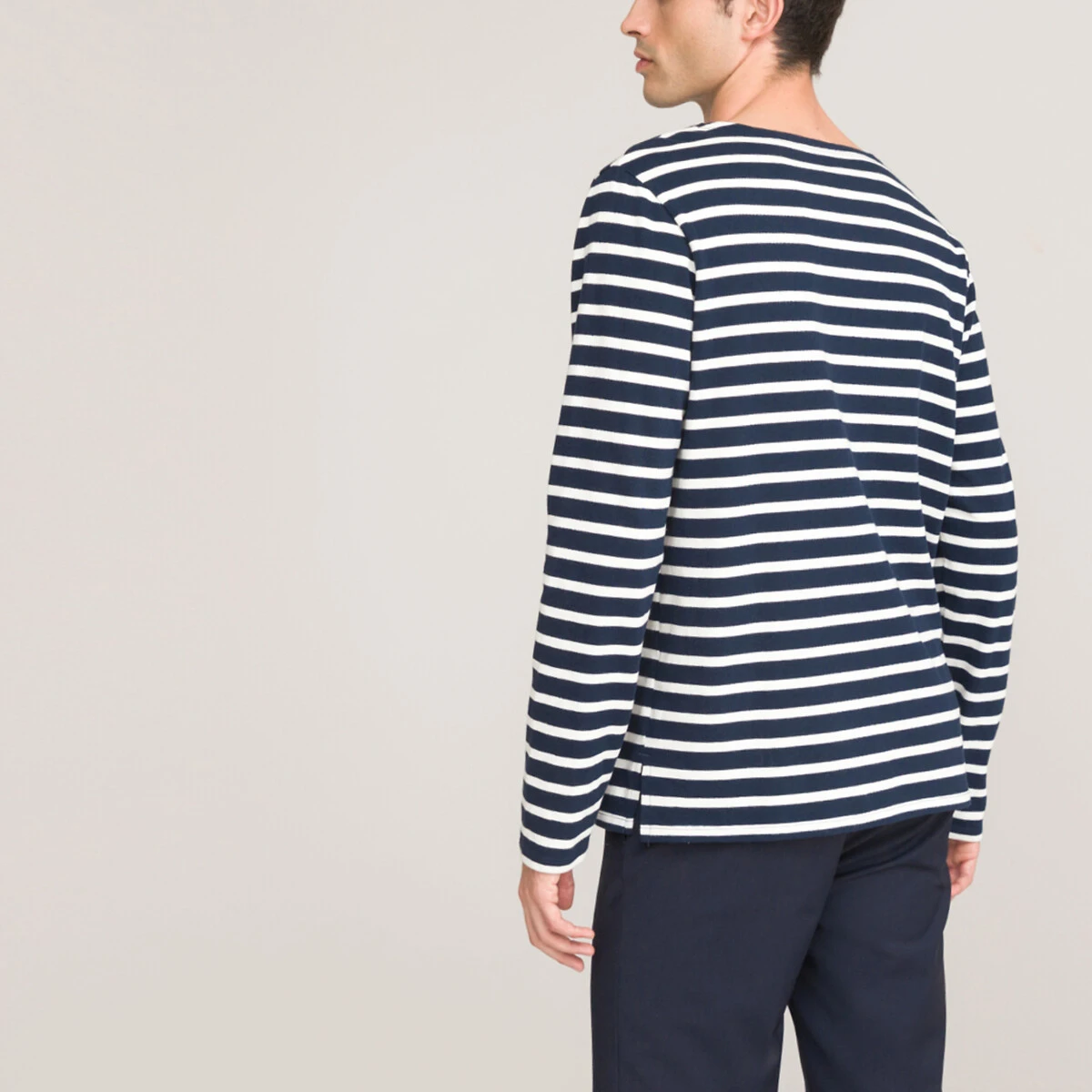 T-shirt Col Rond Manches Longues Rayé En Coton Bio 4 T-shirt Col Rond Manches Longues Rayé En Coton Bio – Image 4