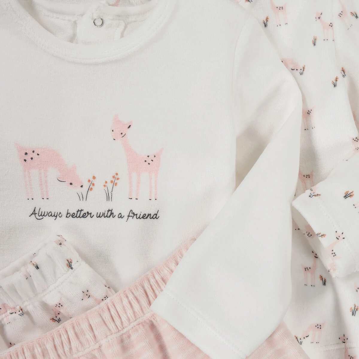 Lot De 2 Pyjamas 2 Pièces En Velours, Motif Biches 3 Lot De 2 Pyjamas 2 Pièces En Velours, Motif Biches – Image 3