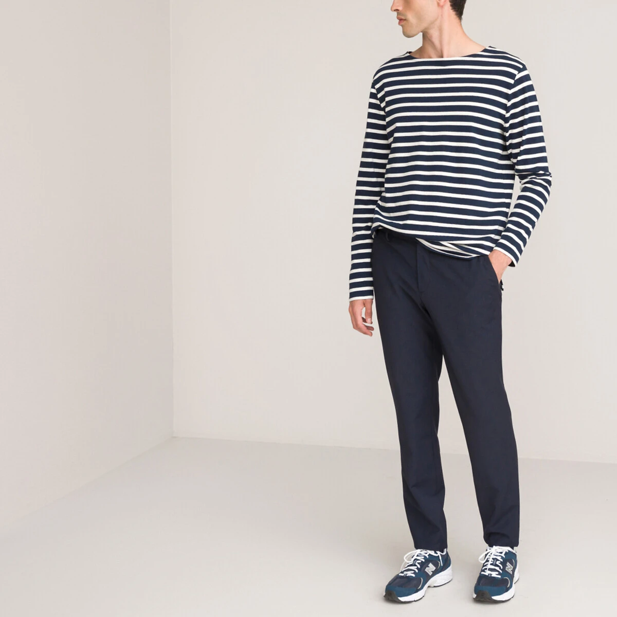 T-shirt Col Rond Manches Longues Rayé En Coton Bio 2 T-shirt Col Rond Manches Longues Rayé En Coton Bio – Image 2