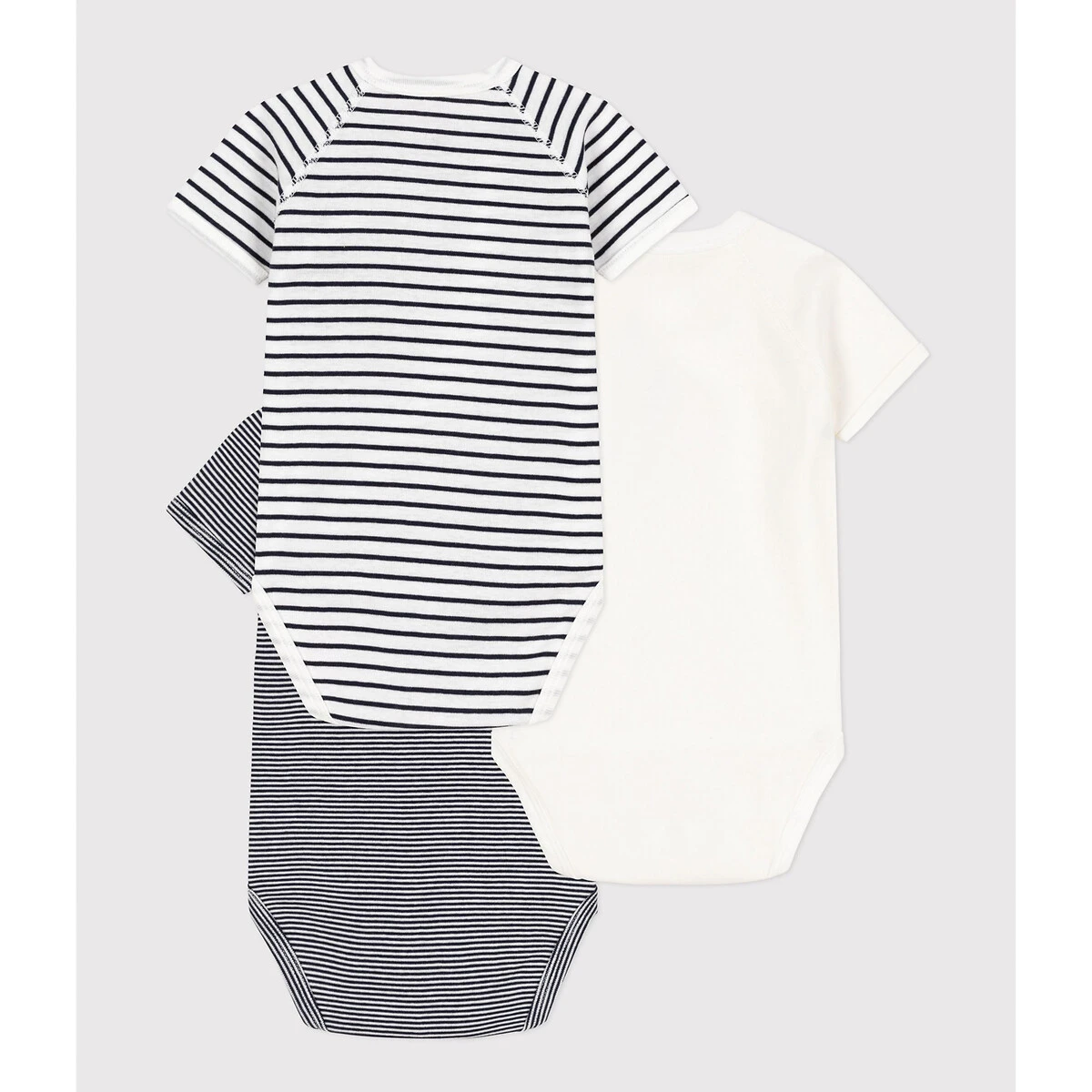 PETIT BATEAU Lot De 3 Bodies Croisés Manches Courtes 2 PETIT BATEAU Lot De 3 Bodies Croisés Manches Courtes – Image 2