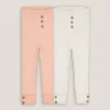 Lot De 2 Leggings Unis En Côtes