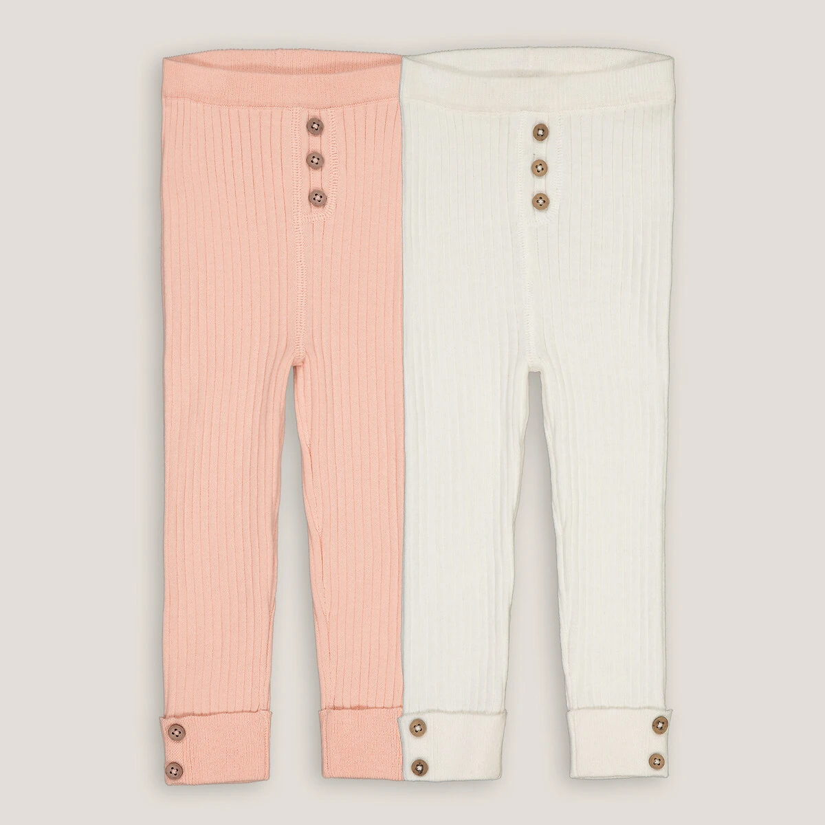 Lot De 2 Leggings Unis En Côtes 1 Lot De 2 Leggings Unis En Côtes