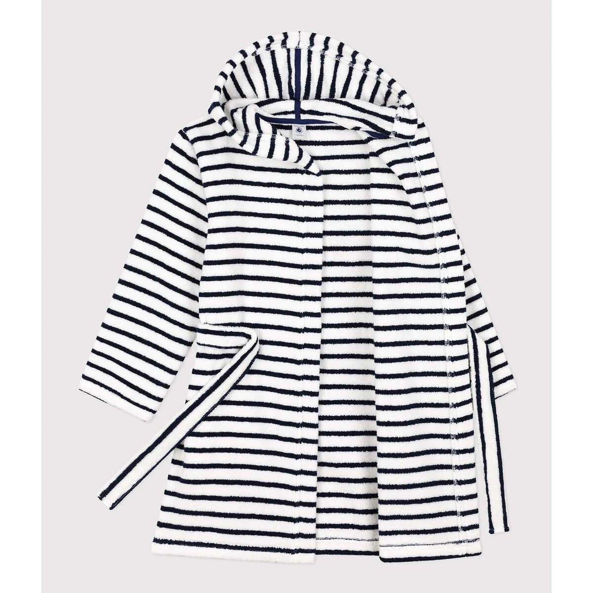 PETIT BATEAU Peignoir à Capuche Rayé En éponge 3 PETIT BATEAU Peignoir à Capuche Rayé En éponge – Image 3