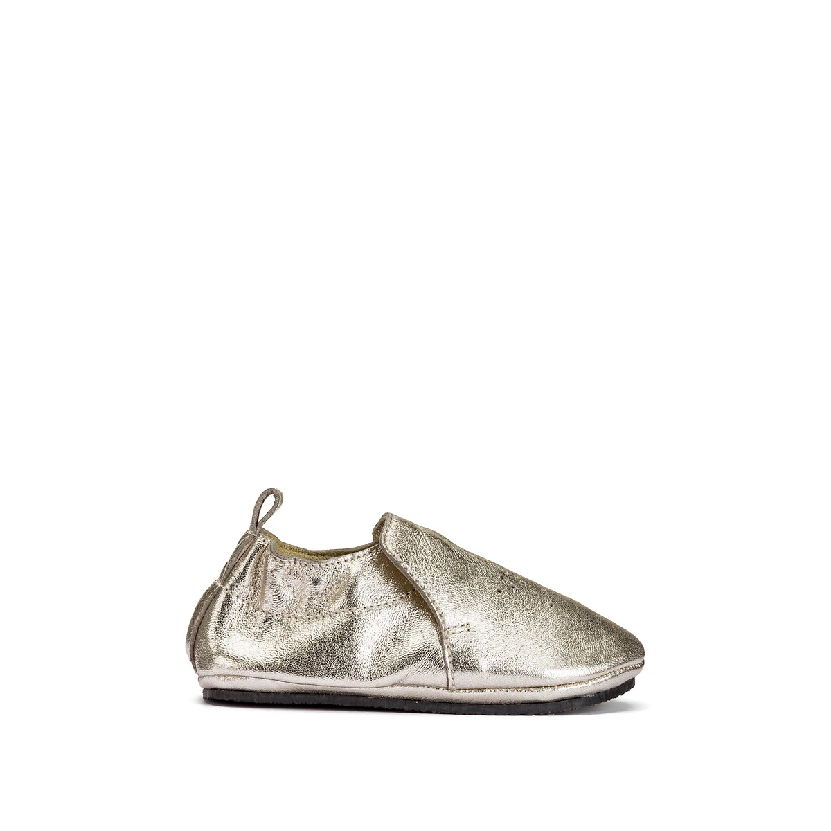 Chaussons Cuir à Enfiler Dorés Motif étoile 2 Chaussons Cuir à Enfiler Dorés Motif étoile – Image 2