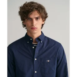Gant Chemise Droite En Popeline Unie -Mode Décontractée ef337a936c0060c5661a41ab9b65a718
