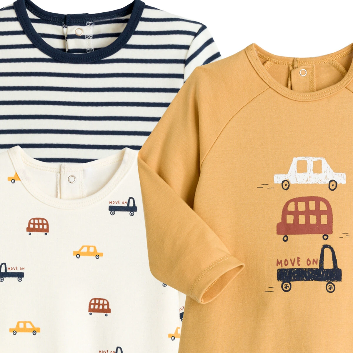 Lot De 3 Pyjamas 1 Pièce Coton Bio 3 Lot De 3 Pyjamas 1 Pièce Coton Bio – Image 3