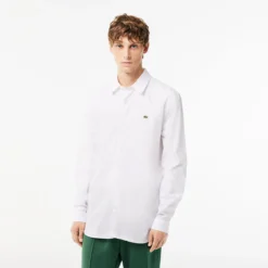 Lacoste Chemise En Popeline Manches Longues