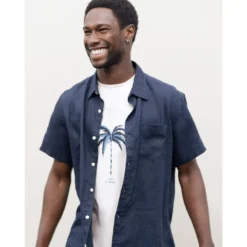 Chemise Droite Manches Courtes En Lin -Mode Décontractée f7d33cc6a4151358c064443e4639c11c