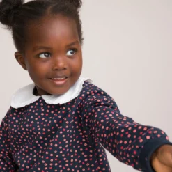 Sweat Col Claudine, Imprimé Floral, En Molleton