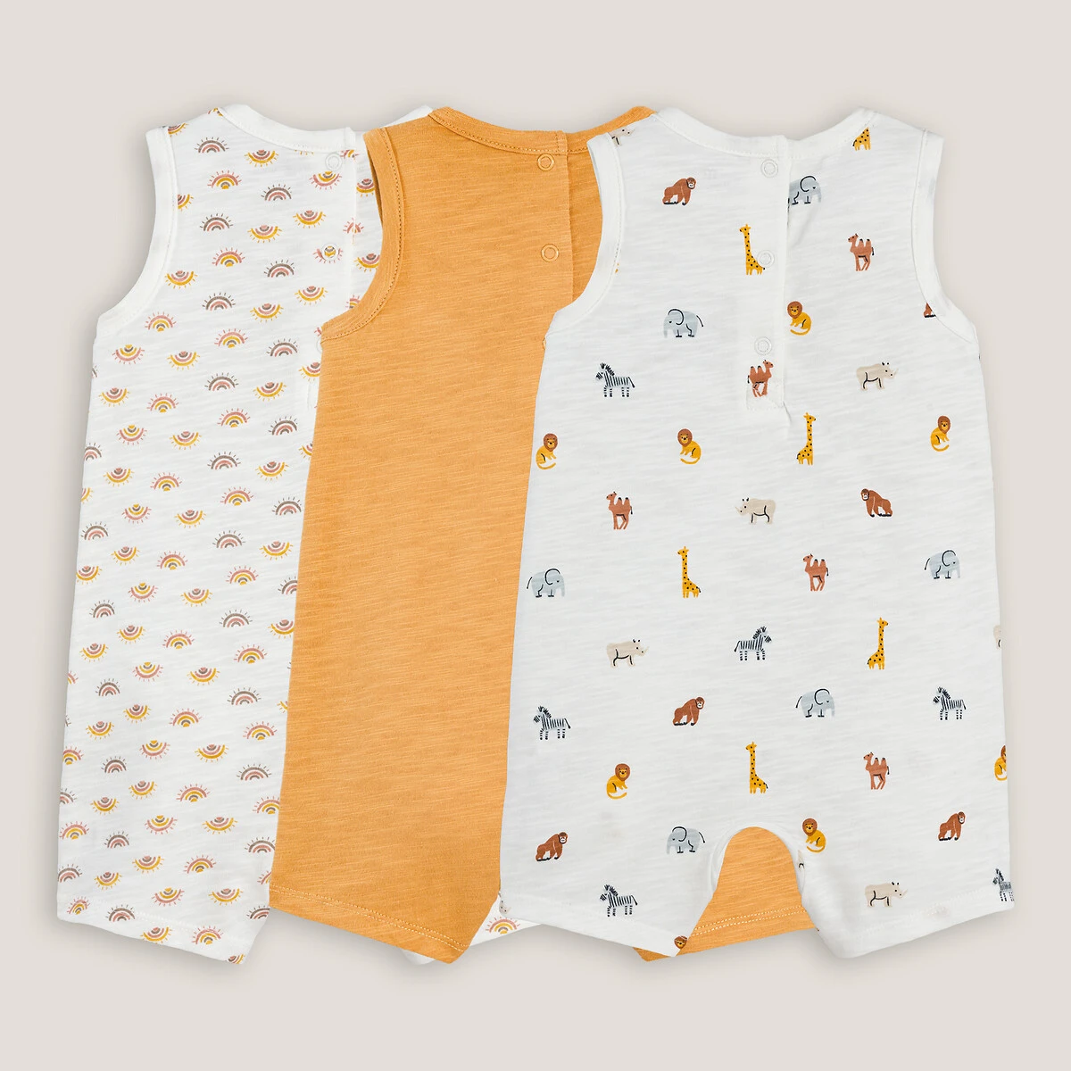 Lot De 3 Combinaisons Courtes Sans Manches 2 Lot De 3 Combinaisons Courtes Sans Manches – Image 2