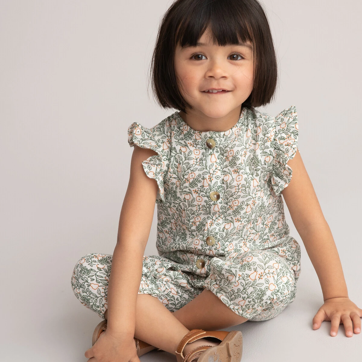 Combinaison En Gaze De Coton, Imprimé Floral 2 Combinaison En Gaze De Coton, Imprimé Floral – Image 2