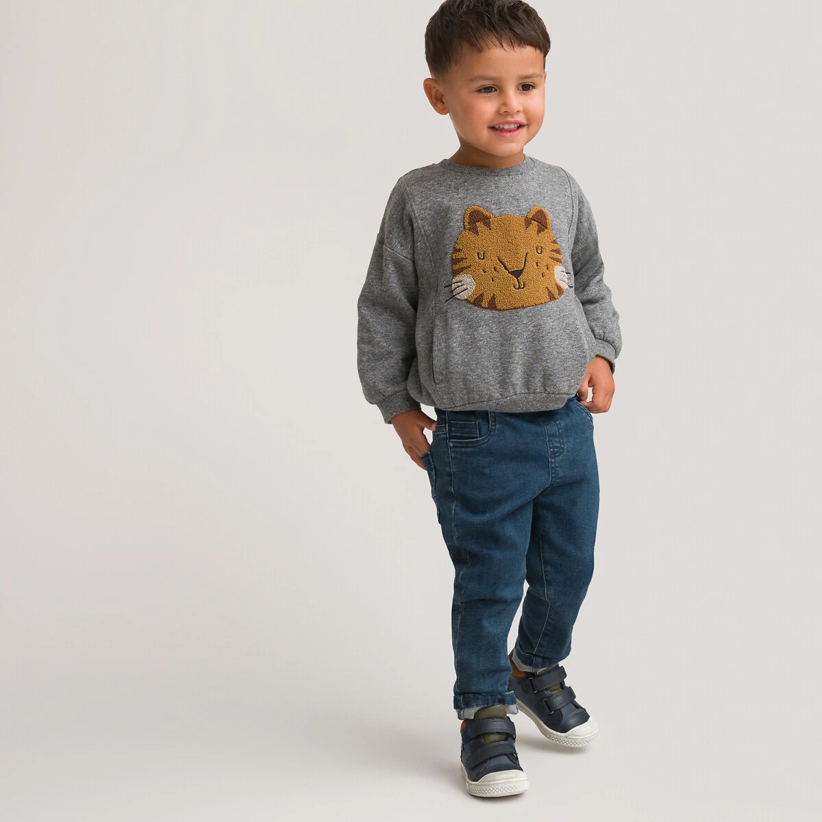 Sweat Col Rond, Motif Tigre En Molleton 2 Sweat Col Rond, Motif Tigre En Molleton – Image 2